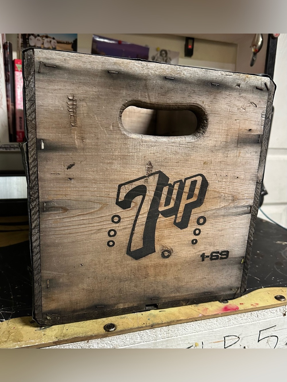 Vintage 7up Soda Wood Crate Box Seven Up Bottling Co. of Los Angeles Dated 1969